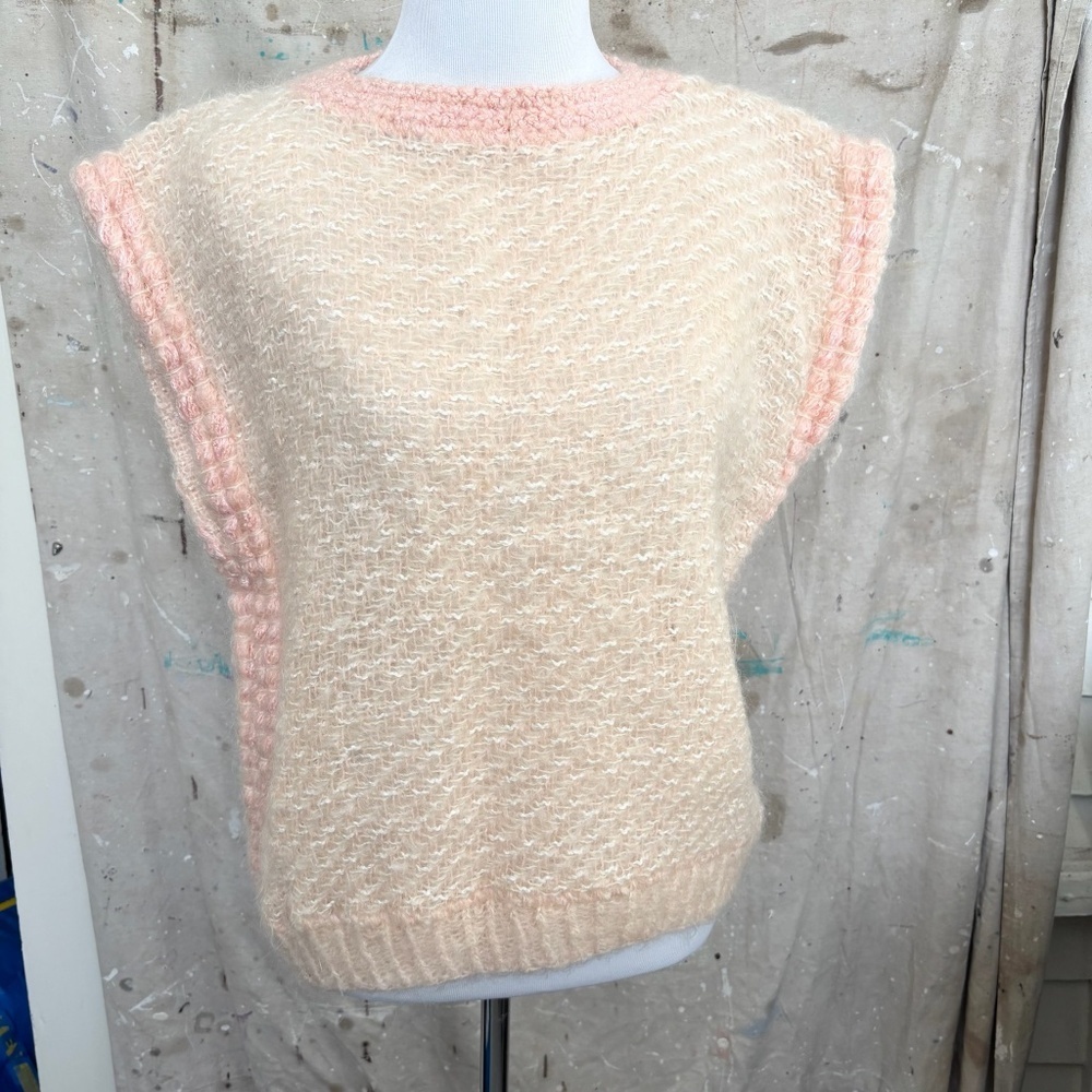 Vintage Hand Knit Short Sleeve Sweater Vest